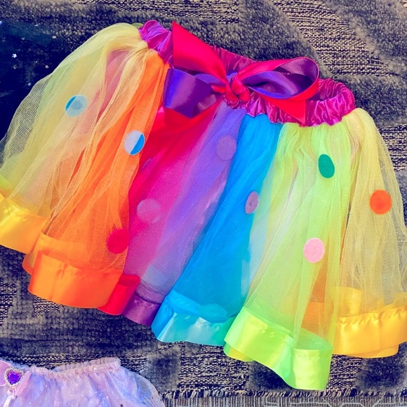 Bundle of 3T-6T Toddler Dress-Up Dance Tulle Sparkle Skirts w/ Elastic Waists - Picture 3 of 4